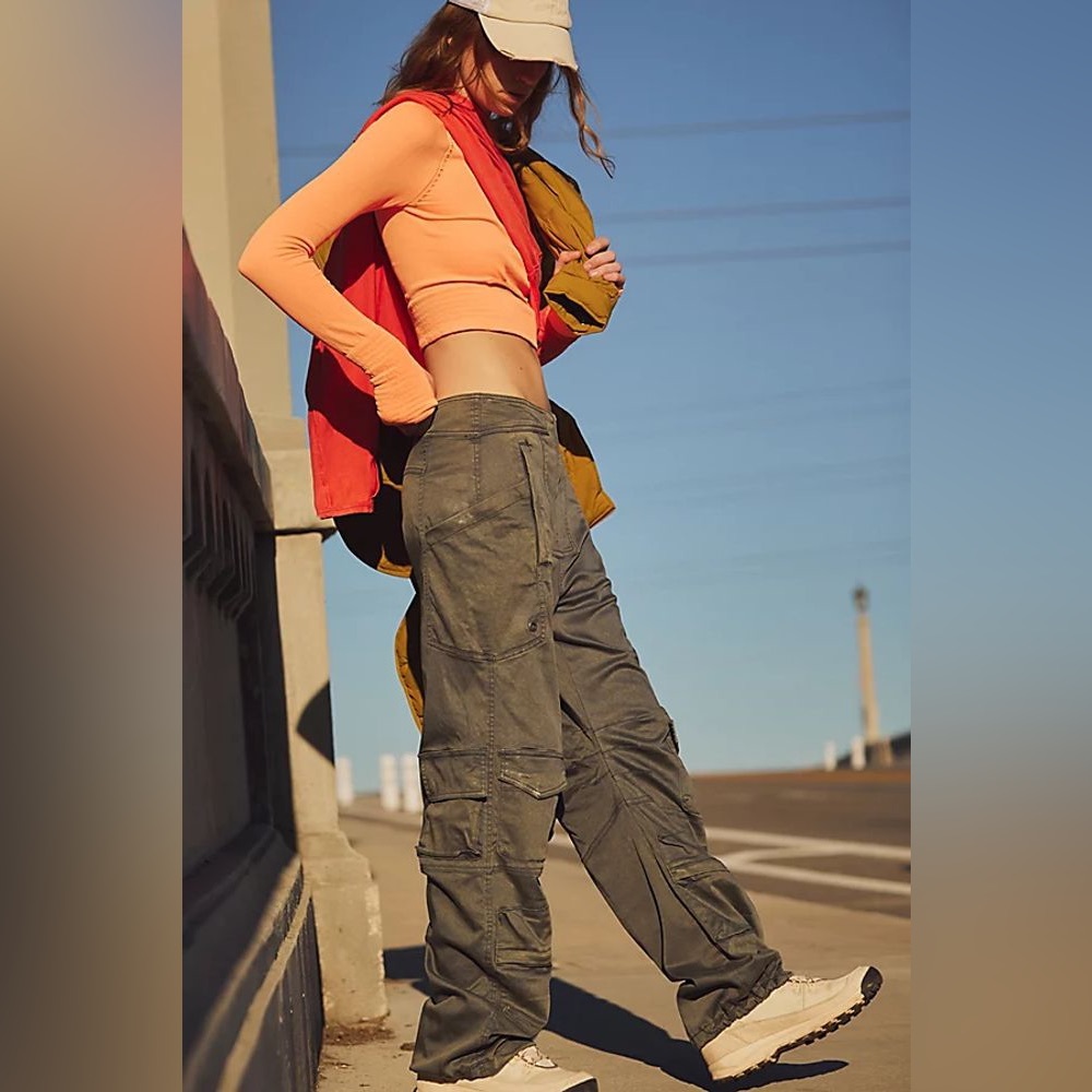 Free People Have It All Cargo Pants FP Movement Wide Leg Tech Pants